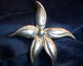 Vintage Sterling Silver 925 Flower Brooch Pin