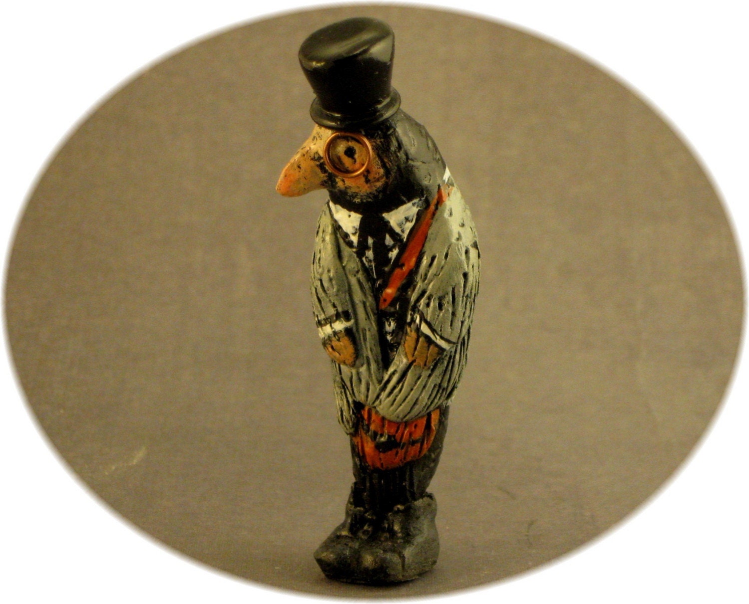 The Quite Extraordinary Traveling Professor Crow Steampunk Crow figurine