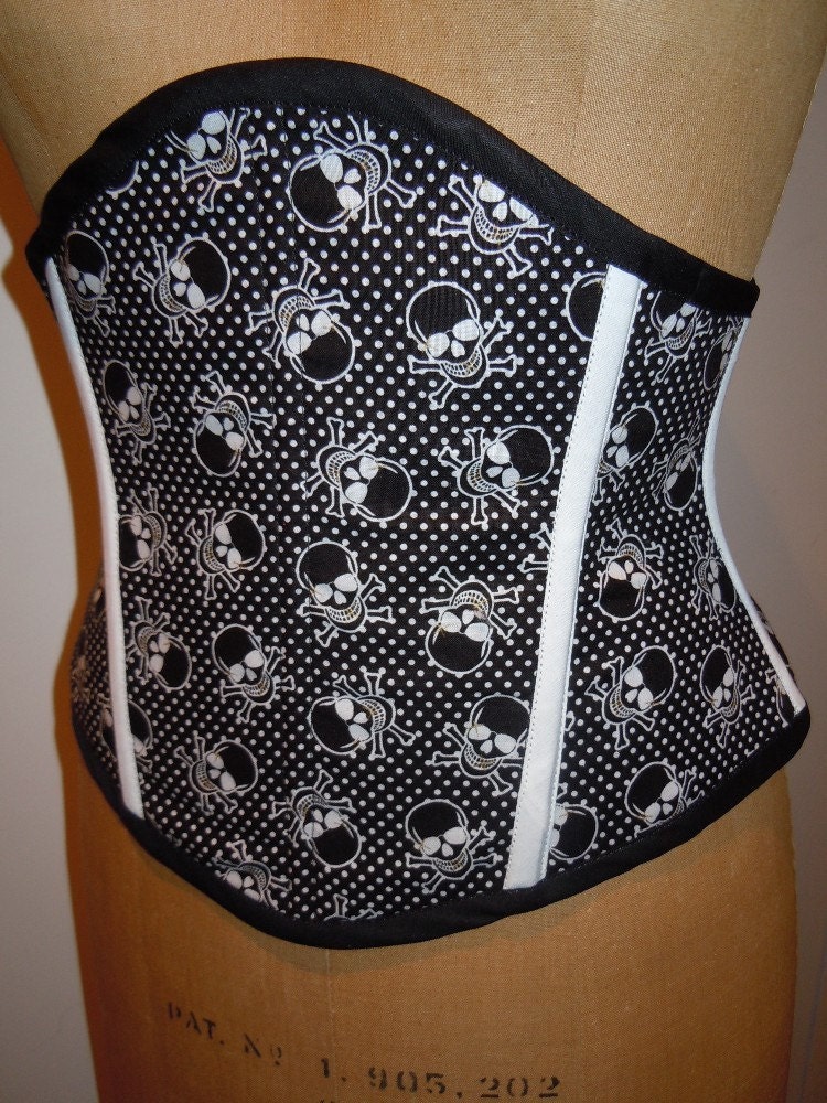 Pirate Skulls Waist Cincher Corset size 30
