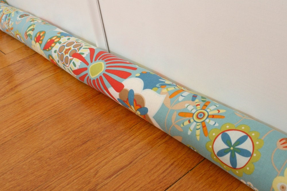 Draft Snake, Door Draft Stoppers, Teal, Floral, 114
