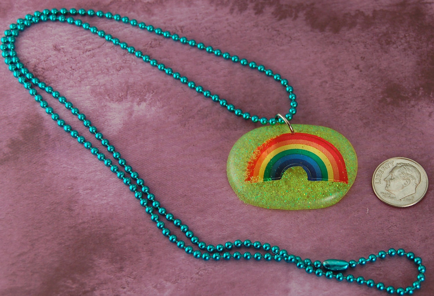 FREE SHIPPING OFFER Rainbow pride resin necklace