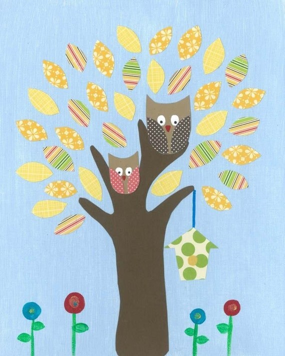 Items similar to Child Wall Art, Nursery Art PRINT Yellow Tree on Etsy