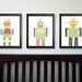Robot Nursery Art PRINT - Three Robot Prints 11x14, Childrens Wall Decor, Kids Art, Robot Decor, Baby Boy Nursery Decor, Art for Children