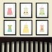 Baby Girl Nursery Art - Wall Art, Dress Art, Nursery Prints, Children Decor, Kids Wall Art, Set of 6 8 x 10