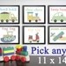 Transportation Nursery Art Prints. Children decor. Children's Art (4) 11x14. Baby boy art. Kid wall art. Vehicle decor. Truck, car, boat.