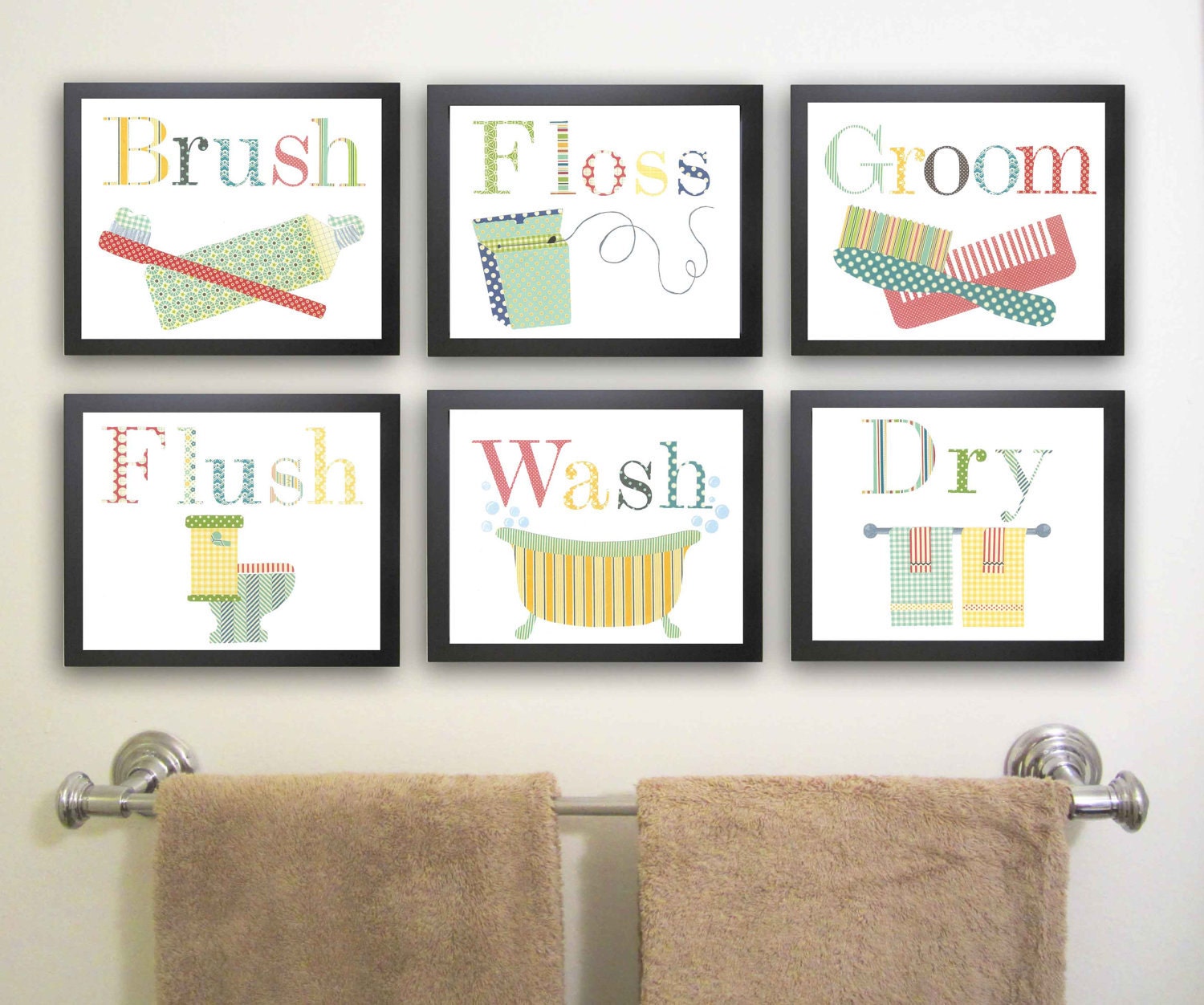 Items similar to Kids Bathroom Art, Brush Your Teeth, 8 x 10, Baby