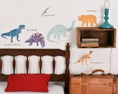 Wall Decals Dinosaurs (Reusable and removable fabric stickers, not vinyl) - Dinosaurs