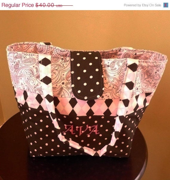 On Sale Girl Diaper Bag - Pink & Brown Personalized