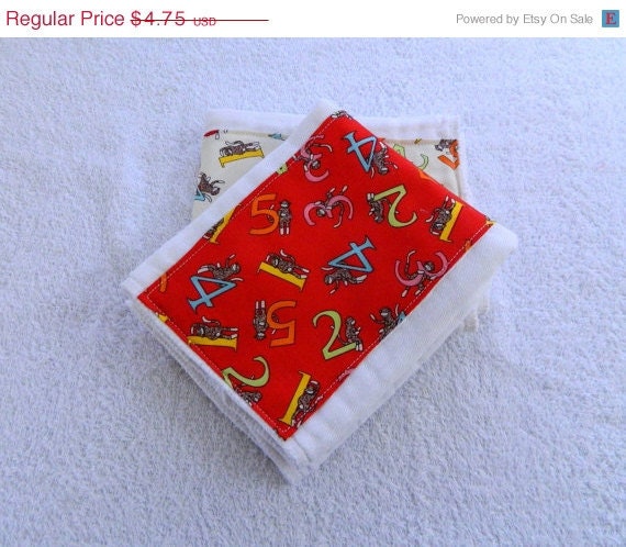 On Sale Sock Monkeys Burp cloth - Red - Boy or Girl