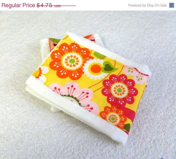On Sale Girl Burp Cloth - Colorful Flowers & Birds