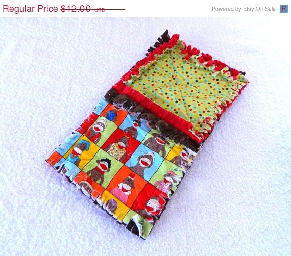 On Sale Sock Monkey Rag Minky Blanket