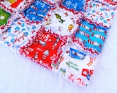 On Sale Dr Seuss Baby Rag Quilt - Blue, Red, Green, and Yellow