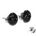 Sterling silver Post earrings- modern - gothic - rockabilly - "Black diamonds"