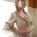 Lovely Marie Antoinette fawn and cream steampunk rococo Victorian dress