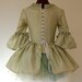 Spring green Mini Marie Antoinette rococo Victorian inspired dress with tutu 26 inch waist