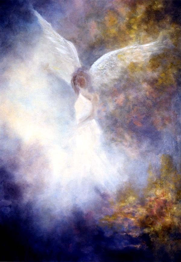 Guardian Angel Art Print Greeting Card Signed by Marina Petro