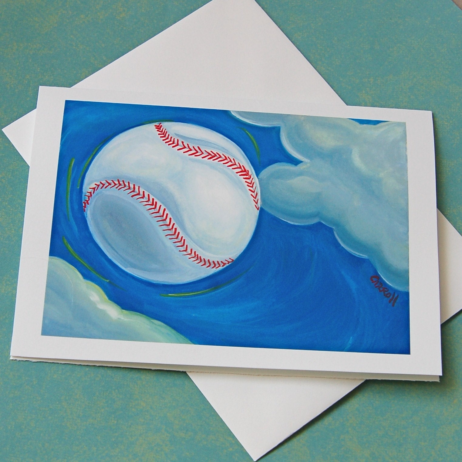 Fly Ball - Mini Print Art Card Print from Original Watercolor