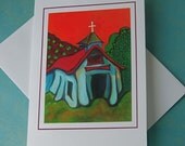 Pilar Church - Mini Print Art Card Print from Original Watercolor