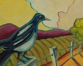 Good Morning -  Archival Print from Original Watercolor 6 x 6 inches with border