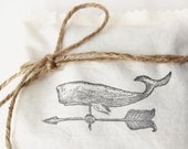 Botanical Sachets Sperm Whale Weather Vane Nautical Seaside Cottage Decor Scented Drawer Sachets