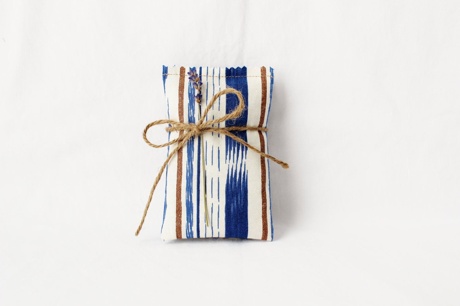 Lavender Sachets, Blue and Brown Stripe, Woodland Boho, Mini Dream Pillows