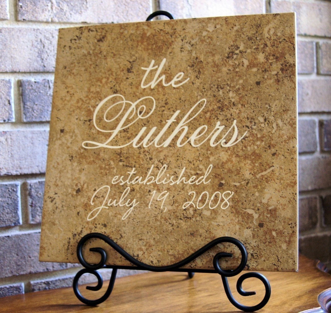 Personalized Wedding Anniversary Tile