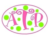 Vinyl Monogram with Polkadots