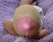 Booby Beanie Newborn to 3 Months, Tan Boob Beanie