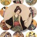 Vintage oriental images images large circles for pocket mirrors and more digital collage sheet No.228