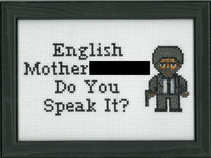 Jules - English Mofo Pulp Fiction Cross Stitch