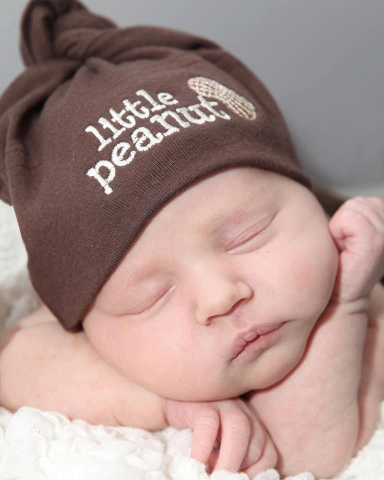 Little Peanut Baby Knot Hat - Chocolate Brown American Apparel