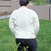 Ready to ship /Gorgeous Hand Knitted-HANDMADE Cream aran fisherman sweater for women or men/Unisex/ will fit size M to 2X Large