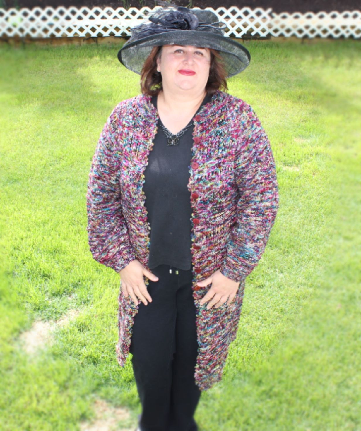 Ready to ship/ ELECTRIC ROSE superwash merino High Twist The Perfect Fit Seamless Crazy Lace Cardigan/ Size M to 2X large