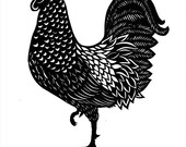 Roosting - 8 X 10 inch Cut Paper Art Print
