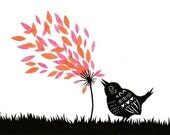 Blow Away - Cut Paper Art Print