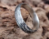 wedding band ring for men and women handmade in oxidized sterling silver - twig ring - 5mm - made to order