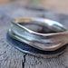 wedding bands , handmade sterling silver wavy channel shaped stacking rings or wedding bands - set of 2 rings - made to order