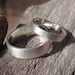 simple wedding rings - handmade wedding bands set with brush / satin finish in sterling silver - 5mm & 3mm - made to order