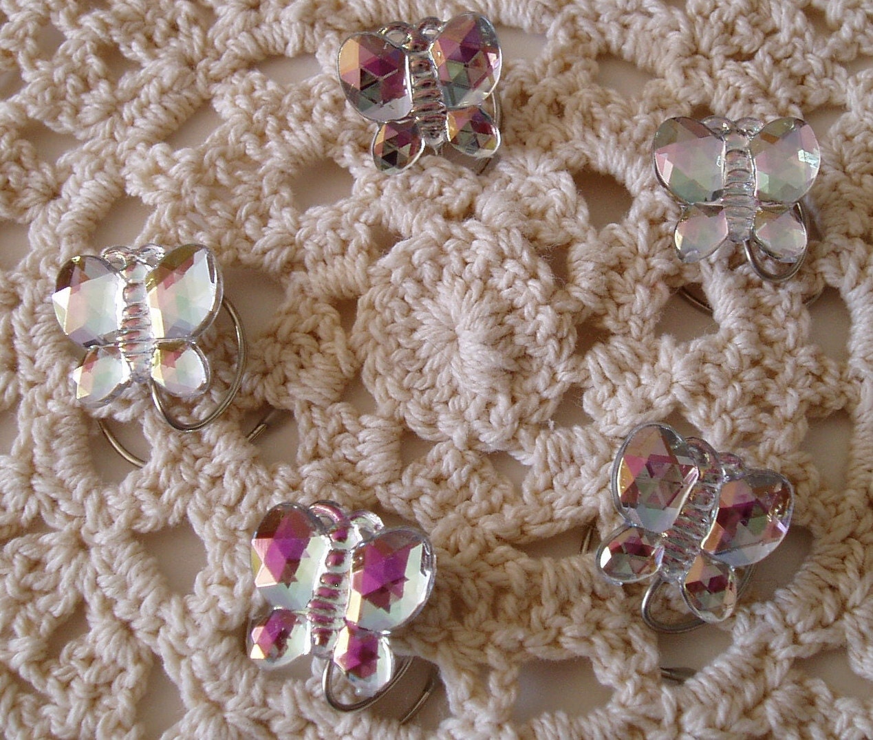 Rainbow Acrylic Bridal Butterflies for your HAIR  Hair Swirls Hair Spins Hair Twists