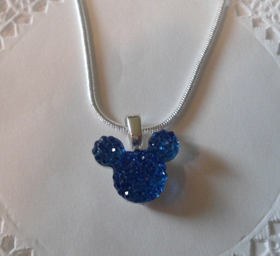 MOUSE EARS Necklace for Disney Wedding Party in Dazzling Royal Blue Acrylic