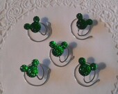 MOUSE EARS Hair Swirls Accessory for Disney Themed Wedding in Dazzling Green Acrylic