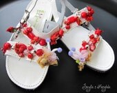 Girl in Reds - Coral Leather sandals/Flip Flops