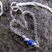 Sterling Silver Heart Necklace with Blue Lapis and Swarovski Crystal