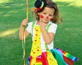 Really Rainbow Fabric Scraps Tutu Skirt MADE TO ORDER size newborn to 4T