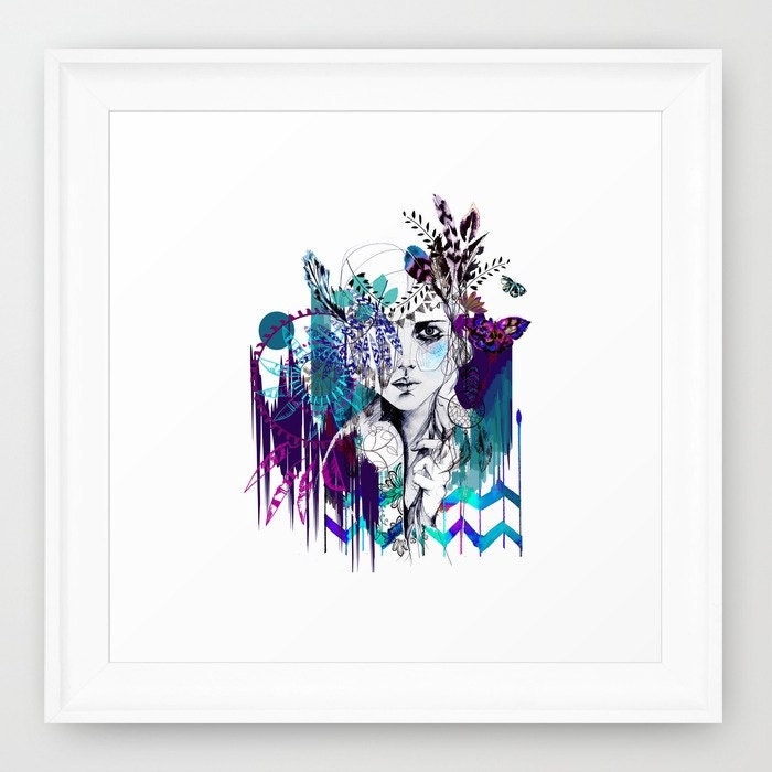 Tribal Girl  - colourway -  // FASHION ILLUSTRATION // A3 Giclée print