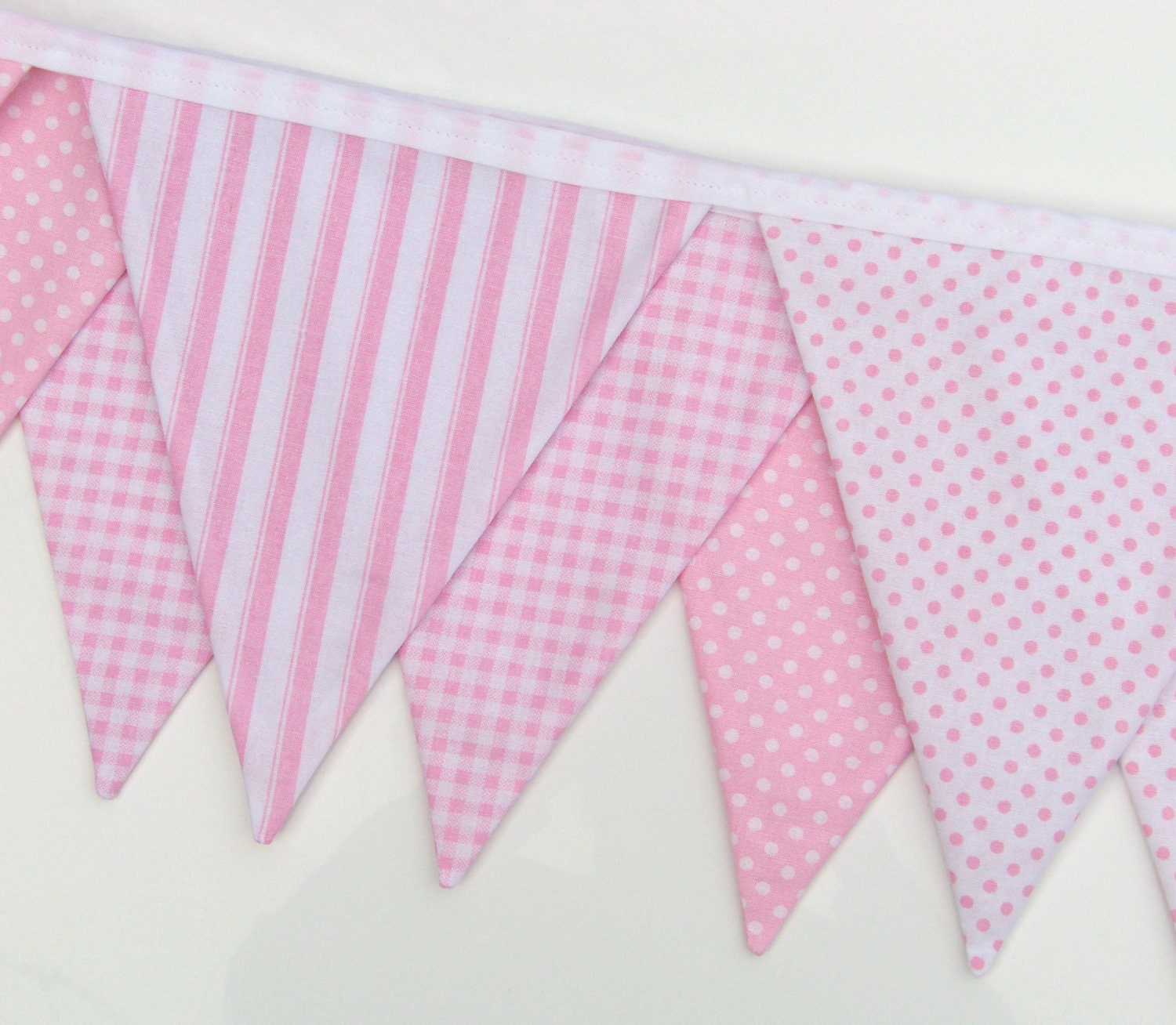 Pink Bunting Banner Fabric Banner Baby Bunting Birthday Banner Flags