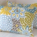 Decorative Throw Pillow Cover 12x16 Inch Spa Blue Yellow Cushion Accent