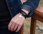 Leather Wrap Bracelet With Heart Charm