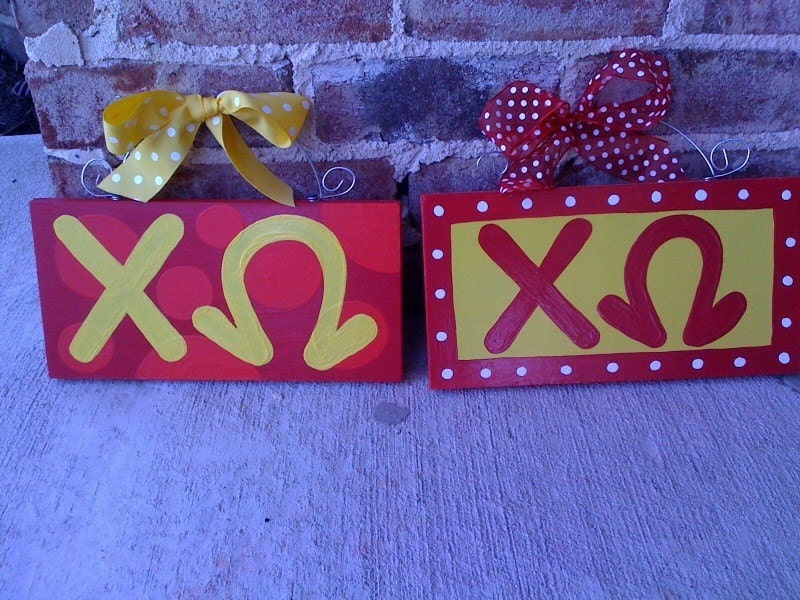 Handpainted CHI OMEGA Signs