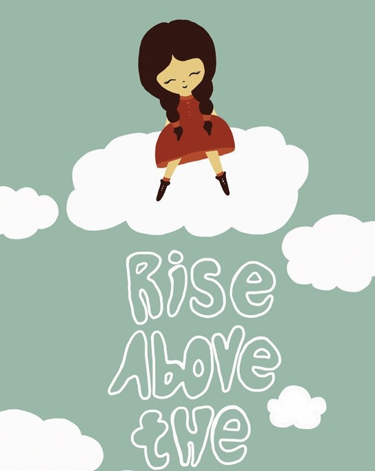 Positive Message Print Art, Positive Poster, 8x10 Blue Inspirational Saying, Positive Digital Print, Digital Illustration